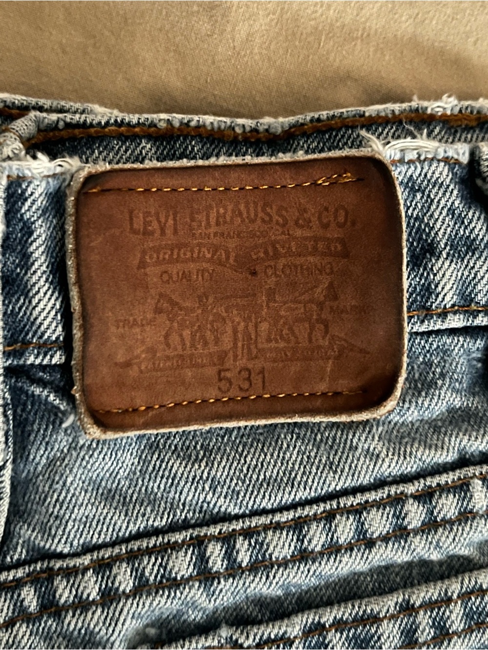 Vintage 1982 Levi's 531 High Waisted Denim Cutoff Shorts Made in Canada - Picture 3 of 5